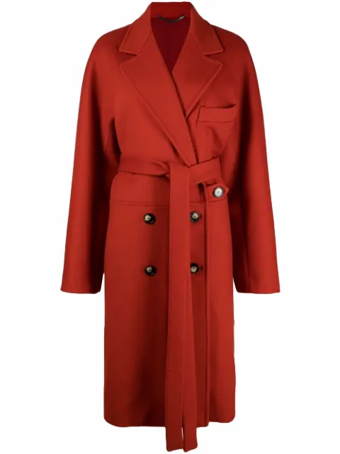 Stella McCartney double-breasted belted coat Red 660018SPB11