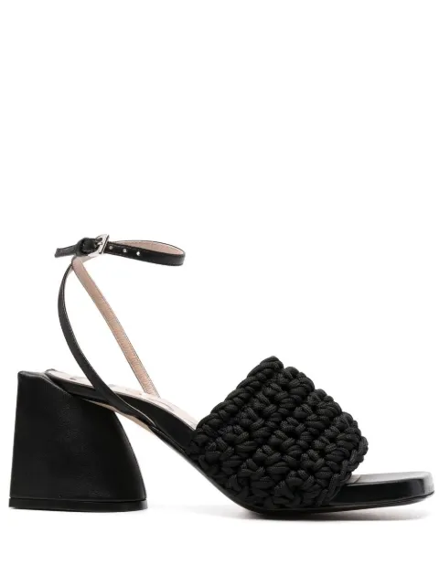 Nº21 braided high-heel sandals Black 22ECSXNV13124