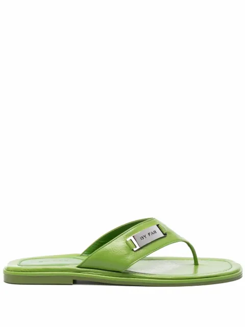 BY FAR Piel thong flip flops Green 22CRZIPSGG380