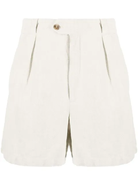 Closed high-waisted organic-cotton shorts Neutrals C9203252S30