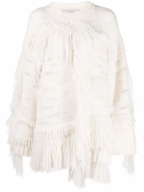 Stella McCartney oversized fringed jumper White 6K01403S2332
