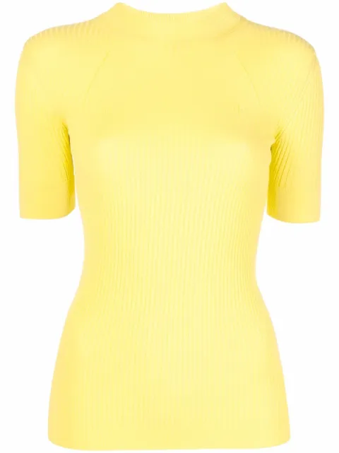 Stella McCartney short-sleeve crew neck jumper Yellow 6K01523S2347