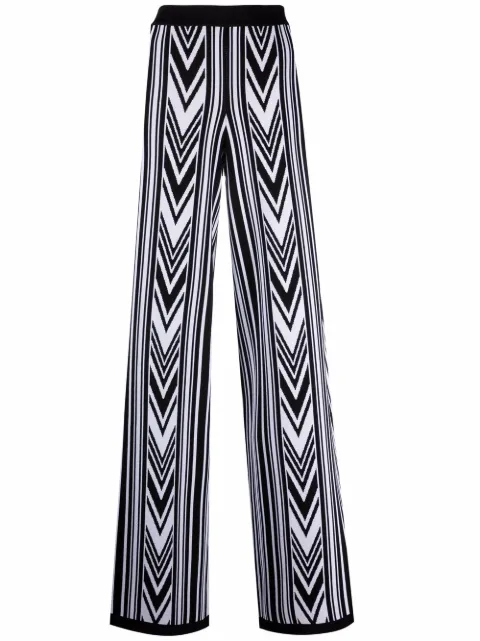 Balmain chevron pattern trousers Black XF1PQ035KB33