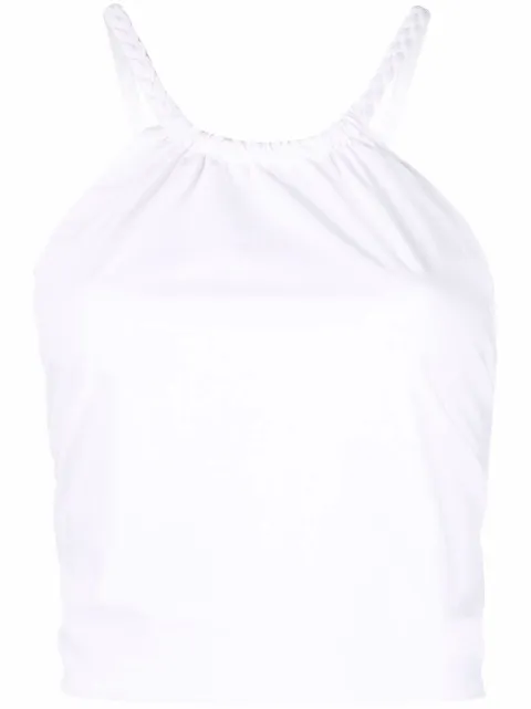 RED Valentino lace-up halterneck top White RAED250VU