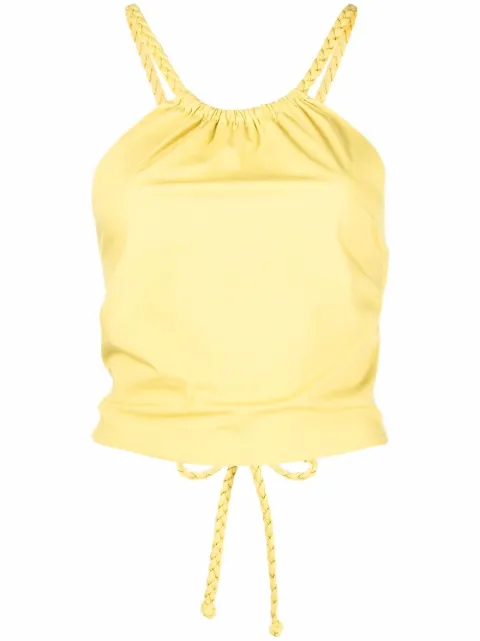 RED Valentino lace-up halterneck top Yellow RAED250VU