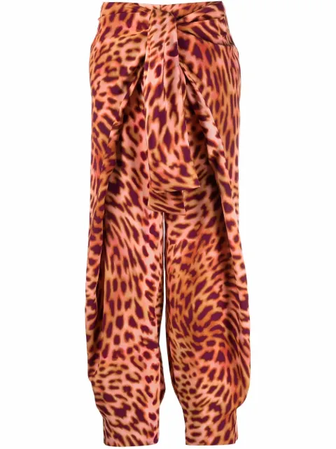Stella McCartney leopard-print front tied trousers Pink 6400143AS200