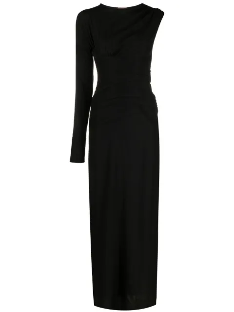 Nº21 single-sleeve design gown Black 22EN2K0H0115500