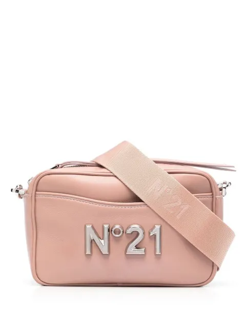 Nº21 logo-plaque leather crossbody bag Pink 22IBP0920NP00
