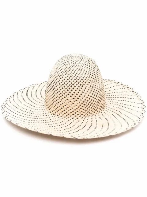 Henrik Vibskov woven wicker-design sun hat Neutrals SS22KEYA901