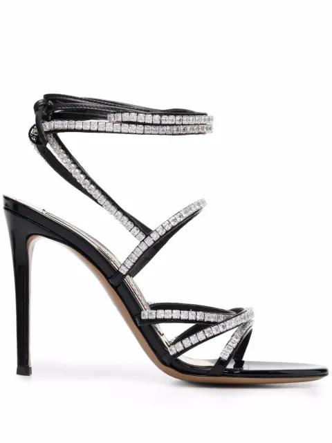 Alexandre Vauthier crystal-embellished strap sandals Black AVE2000