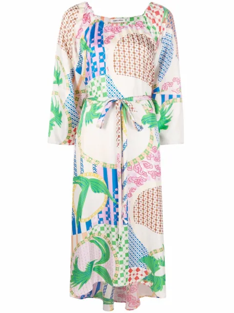Henrik Vibskov Birds print midi dress Neutrals SS22KEYF326