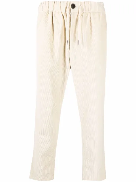 AMI Paris drawstring-waist corduroy trousers White HTR216288