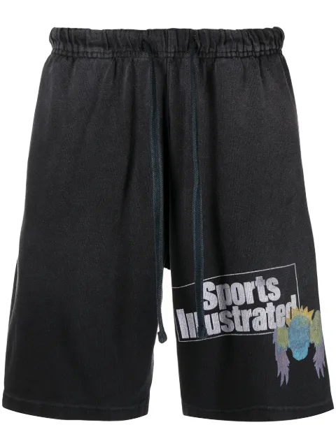 Alchemist logo-print track shorts Black ALBTSA018SHJV