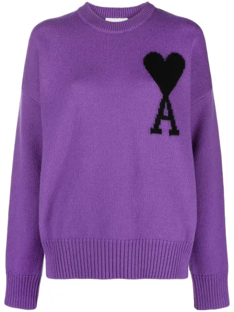 AMI Paris Ami de Coeur sweater Purple SPEUKS002018