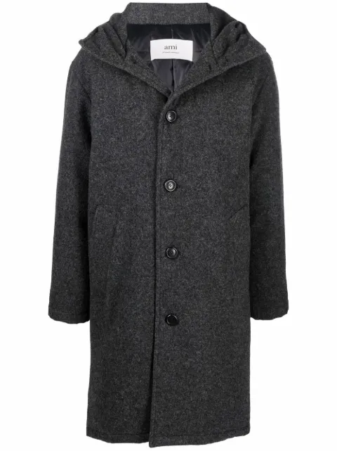 AMI Paris single-breasted wool coat Grey HCO009277
