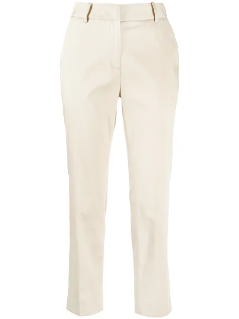 GOODIOUS cropped tailored-cut trousers Brown GDS22P03