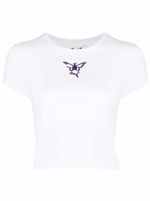 PUMA butterfly-print cropped T-shirt White 534737