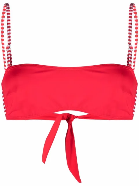 Diesel striped-strap bikini top Red A039780IDAA