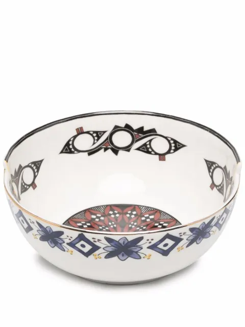 Seletti hybrid contrast-print bowl White 09152
