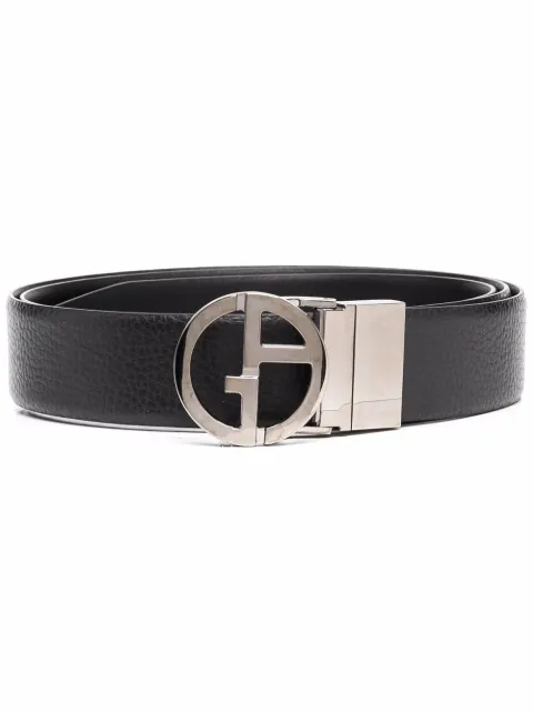 Giorgio Armani pebbled-effect buckled belt Black Y2S453YSR3X