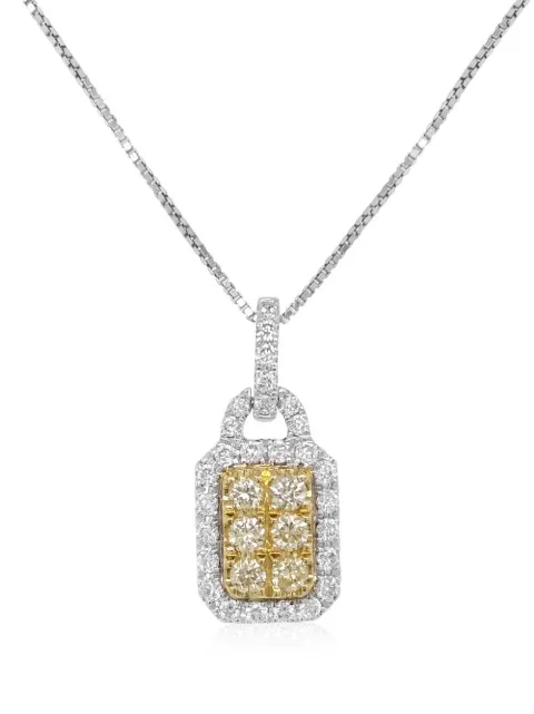 HYT Jewelry platinum Sunshine Yellow Diamond pendant necklace Silver P143HR