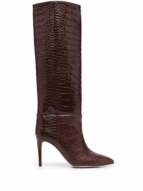 Paris Texas croc-effect leather boots Brown PX548XCOCO