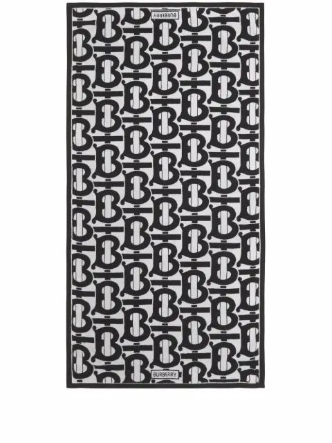 Burberry Monogram-pattern jacquard cotton bath towel Black 8052616