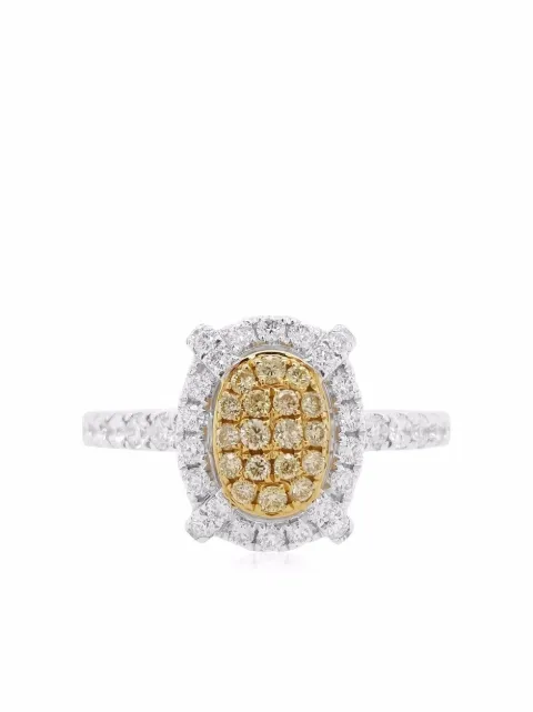HYT Jewelry platinum Sunshine Yellow Diamond engagement ring Silver R562HR