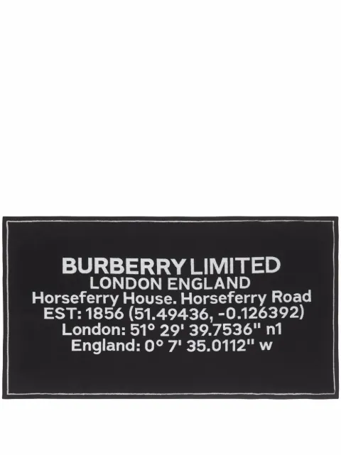 Burberry Horseferry-print jacquard cotton bath towel Black 8052550
