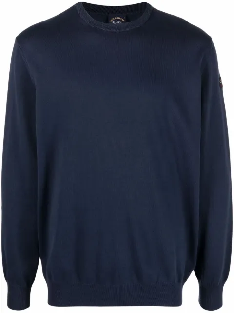 Paul & Shark logo-patch crew neck jumper Blue 21411574