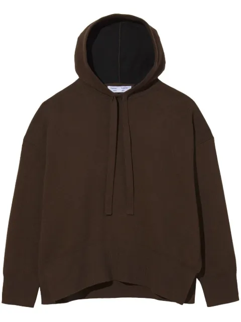 Proenza Schouler White Label drop shoulder knitted hoodie Brown WL2247684KC100