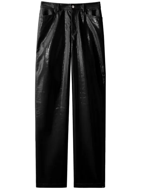 Proenza Schouler White Label lacquered-effect straight-leg trousers Black WL2246131LR217