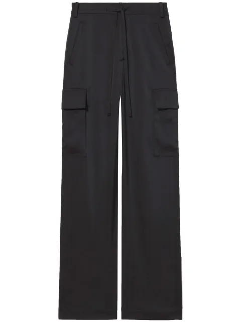 Proenza Schouler White Label drawstring-fastening cargo trousers Black WL2246137BY239