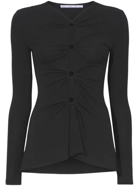 Proenza Schouler White Label cut-out detailed long-sleeved top Black WL2244323JY086