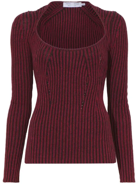 Proenza Schouler White Label plaited rib scoop neck jumper Red WL2247828KY257