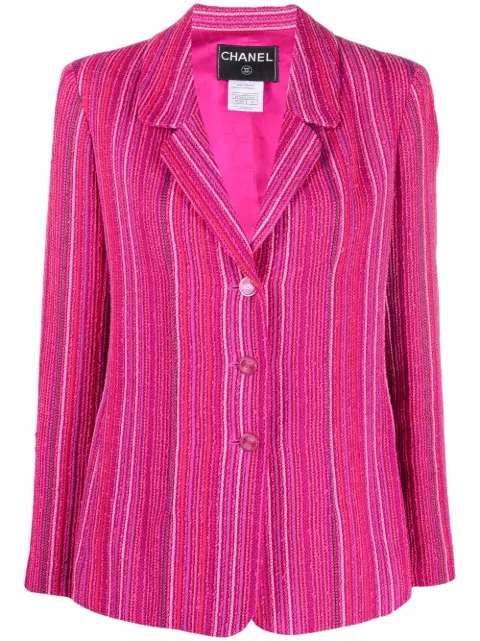 CHANEL Pre-Owned 2010 single-breasted striped blazer Pink CHA1800QR