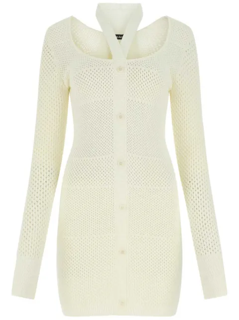 ANDREĀDAMO stretch knit midi-dress White ADSS22DR06031474