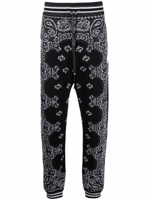 AMIRI Bandana B-Ball jacquard track pants Black PS22MKP052CCM016