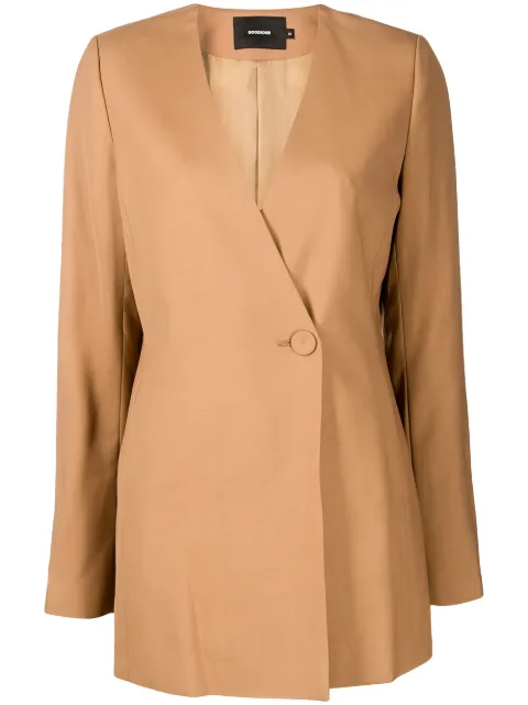 GOODIOUS double-breasted V-neck coat Brown GDS22C01