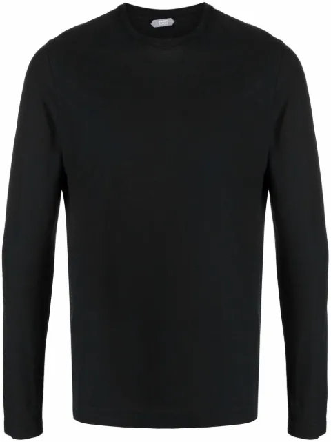 Zanone long-sleeved cotton T-shirt Black 812643Z0380