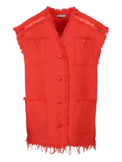 Krizia fringed belt-detail top Red J1CX10664