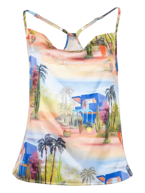 Les Benjamins printed strap top Neutrals LB22SSTMJFUBU006