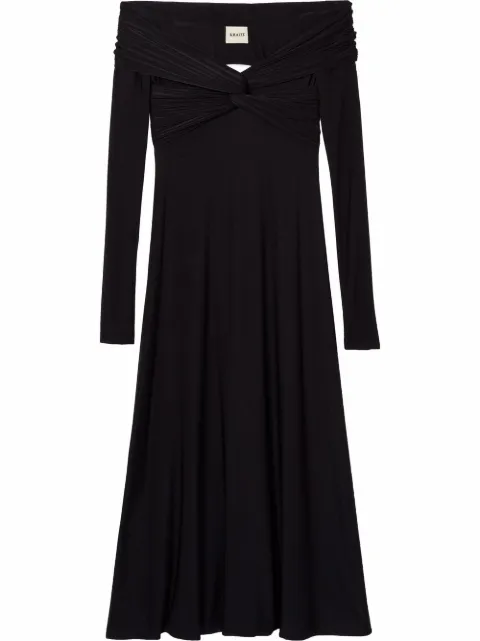 KHAITE Cerna off-shoulder midi dress Black 52664003200