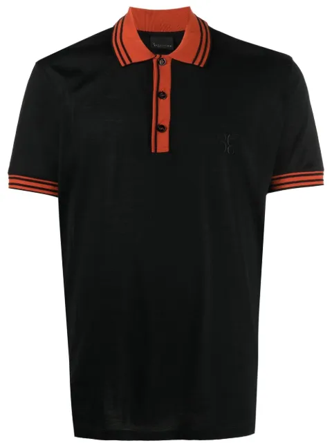 Billionaire logo-embroidered cotton polo shirt Black IABCMTK5537BTE004N