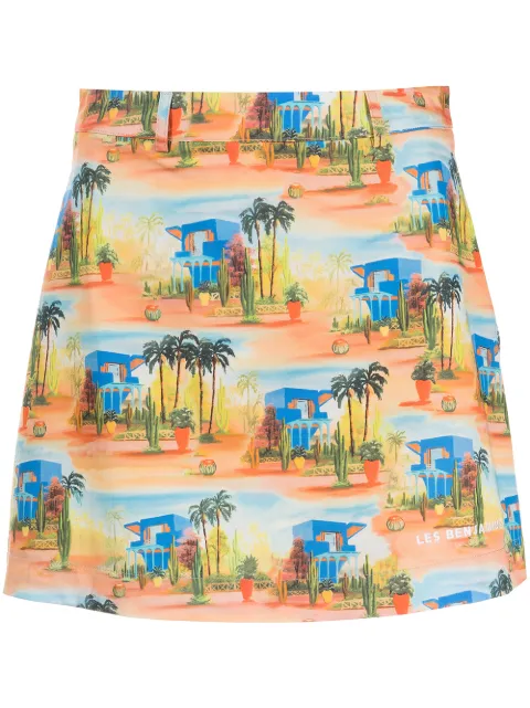 Les Benjamins graphic-print mini skirt Orange LB22SSTMJFUSK003