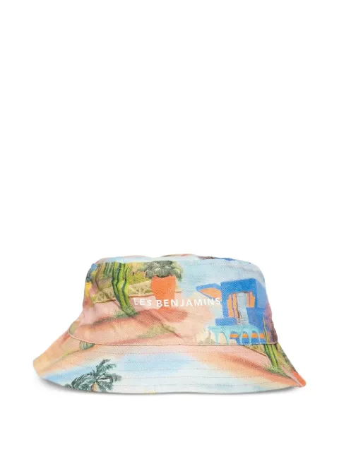 Les Benjamins printed bucket hat Blue LB22SSTMJUUCP601