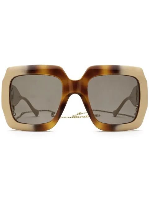 Gucci Eyewear oversized frame sunglasses Brown GG1022S003