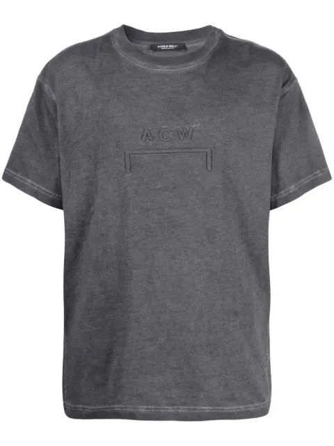 A-COLD-WALL* logo-embroidered organic cotton T-shirt Black ACWMTS073