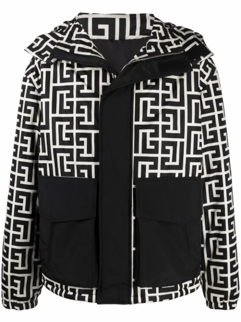 Balmain logo-print padded jacket Black XH1TI045XB33