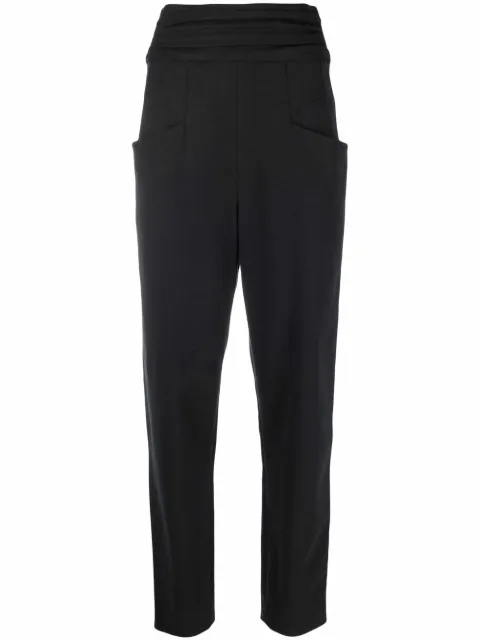 ISABEL MARANT Stoda high-waisted tapered trousers Black PA187422P017I